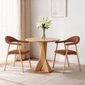Modern Upholstered Dining Chairs Set of 2 - Ergonomic Padded Seats, Orange