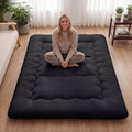 EDX Japanese Floor Futon Mattress Twin Black Foldable Tatami Bed with Storage