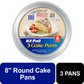 Disposable Round Cake Pans - 8 Inch, 3 Count