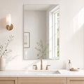28x36 Inch Frameless Rectangular Bathroom Mirror - Polished Edges, Wall Mount
