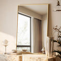 Rectangular Bathroom Wall Mirror 38x26 in Gold - Decorative Vanity Mirror