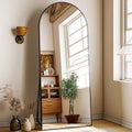 25x69 Inch Arched Full Length Floor Mirror - Freestanding Black Full Body Mirror, Easy4Home