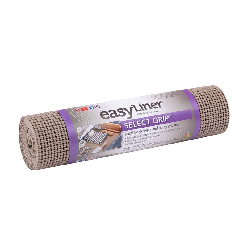 Shelf Liner, EasyLiner Select Grip, Taupe, 12" x 10' Roll