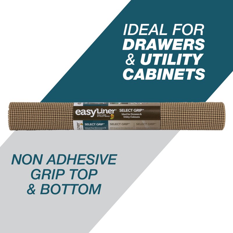 Select Grip Shelf Liner - Taupe, 20" x 6' Roll