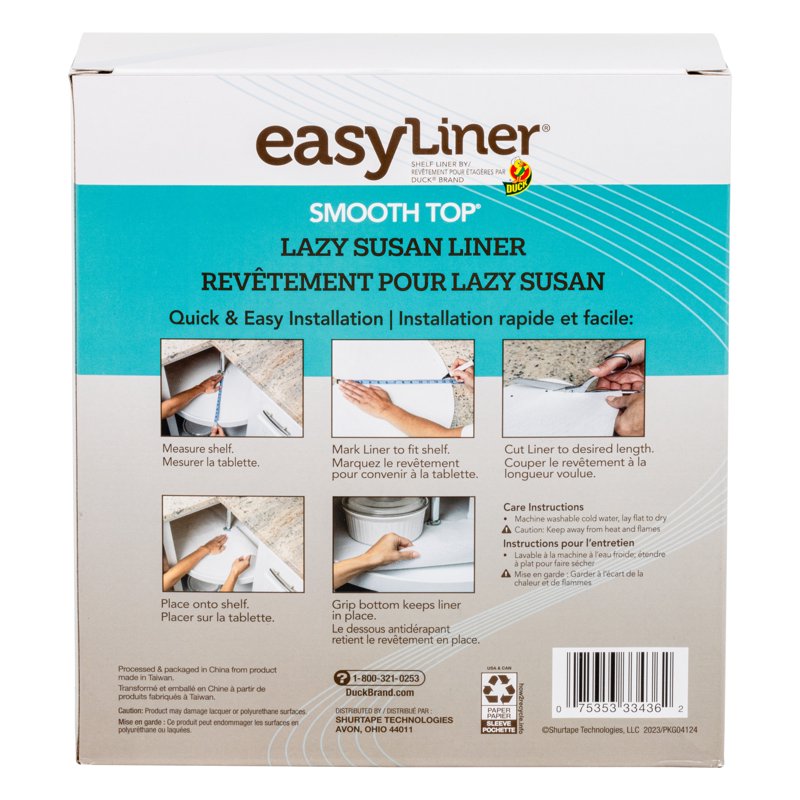 Lazy Susan Shelf Liner Kit - 30 Inch, 2 Pieces, White
