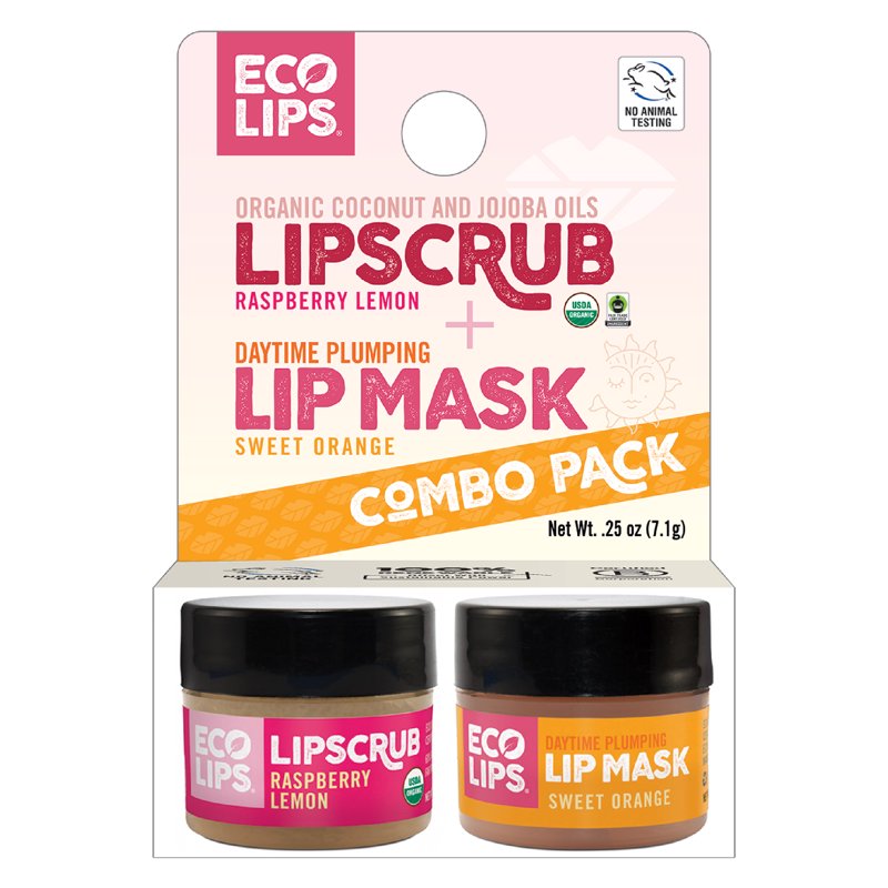 Organic Raspberry Lemon Lip Scrub & Daytime Lip Mask - 2 Pack