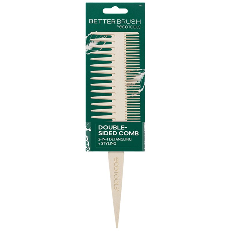 Double-Sided Bamboo Hair Comb for Detangling and Styling