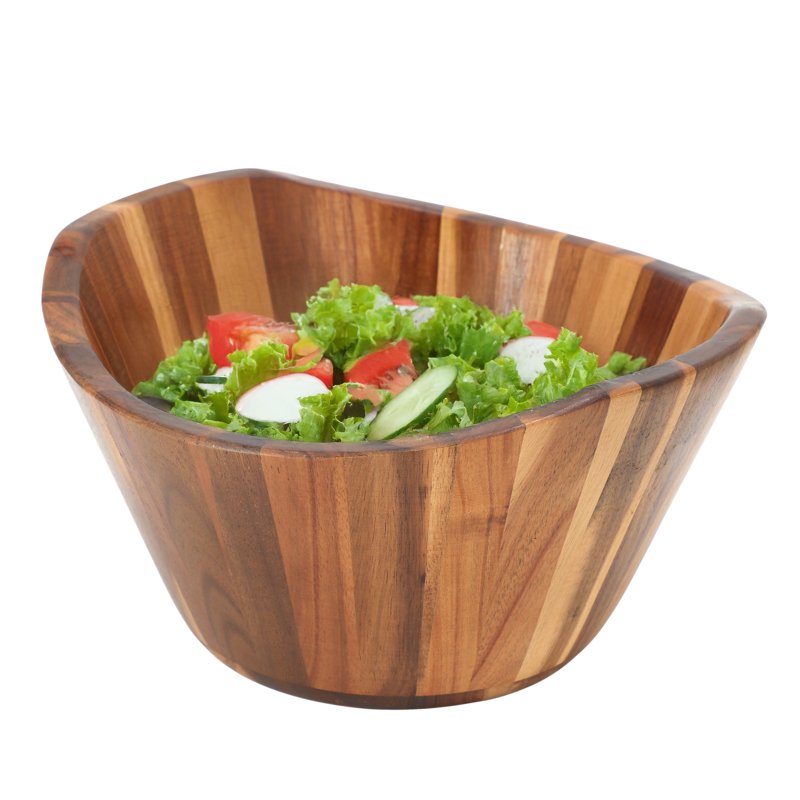 Acacia Wood Deep Salad Bowl - 11.75 Inch - Brown