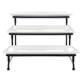3 Tier Rectangular Porcelain Serveware Set - White/Black