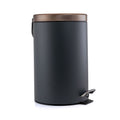 5 Liter Grey and Copper Round Step Trash Can - Compact Design