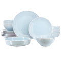 16 Piece Double Bowl Stoneware Dinnerware Set - Light Blue