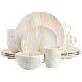 Fine Marble Porcelain Dinnerware Set - 16 Pieces, Service for 4 - Green