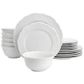 18-Piece White Porcelain Dinnerware Set - Elama Henryi