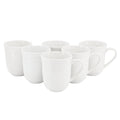 12 Ounce Porcelain Mug Set - White - 6 Pieces