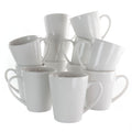 12-Piece White Porcelain Mug Set - 10 Ounce Capacity
