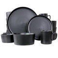 20-Piece Matte Black Stoneware Dinnerware Set