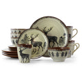 16-Piece Stoneware Dinnerware Set for 4 - Luxurious Design