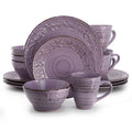 16-Piece Stoneware Dinnerware Set - Purple