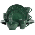 Malibu Sea Glass 16-Piece Dinnerware Set - Dark Green