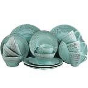 16-Piece Turquoise Dinnerware Set - Malibu Waves Design