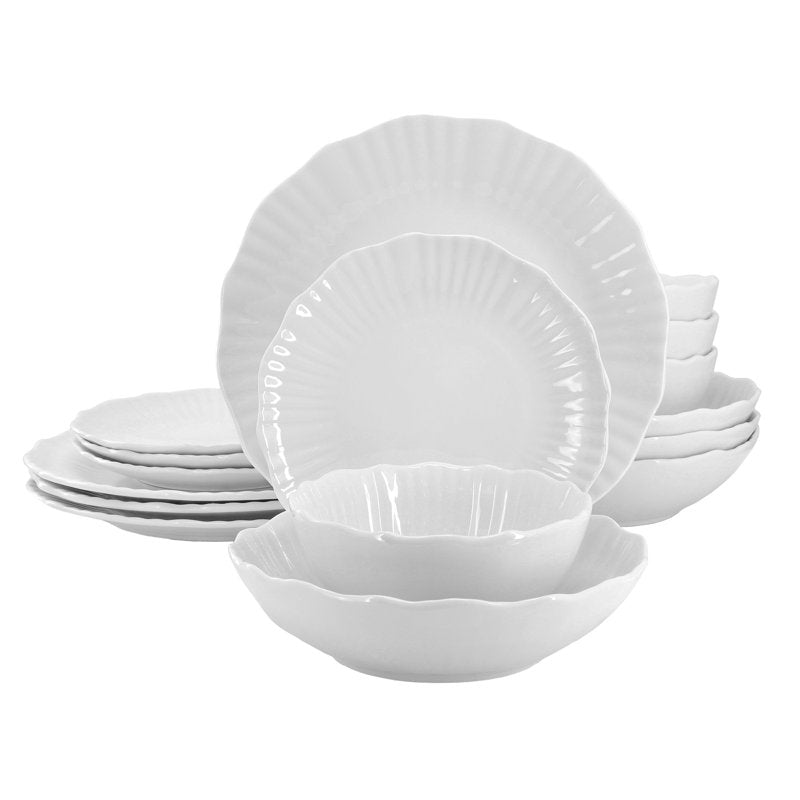 16-Piece Double Bowl Porcelain Dinnerware Set - Millie
