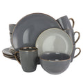 16-Piece Stoneware Dinnerware Set - Gray