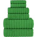 Turkish Cotton Bath Towels Set - Emerald Green 6-Piece Luxury Spa Linen