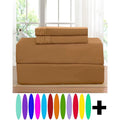Full Bronze Microfiber Bed Sheets 4-Piece Set - Elegant Comfort 1500 Series