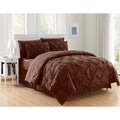 Luxury Pintuck Bed in a Bag Set - King, Chocolate - 8-Piece Microfiber Comforter