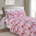 Queen Tie-Dye Burgundy Microfiber Bed Sheets Set - Elegant Comfort 1500 Series