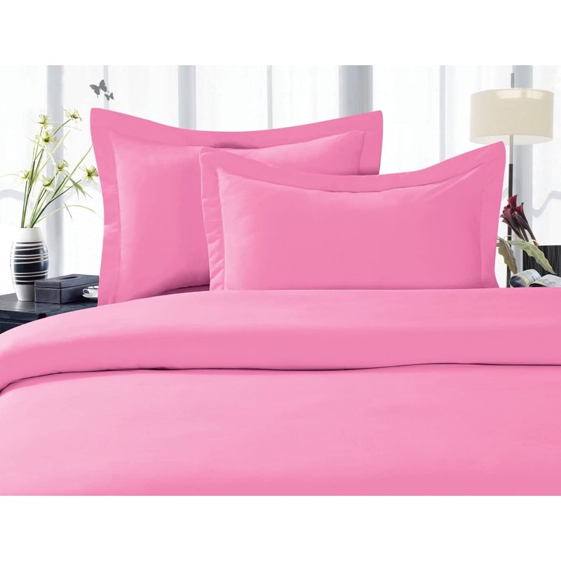 Full/Queen Light Pink Duvet Set - 3 Piece Bed Linen with Pillow Shams - Elegant Comfort