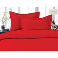 King Size Solid Red Duvet Cover Set with Pillow Shams - Elegant Comfort