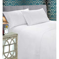 Full White Bed Sheet Set - 4 Pieces Microfiber Bedding with Pillowcases - Elegant Comfort
