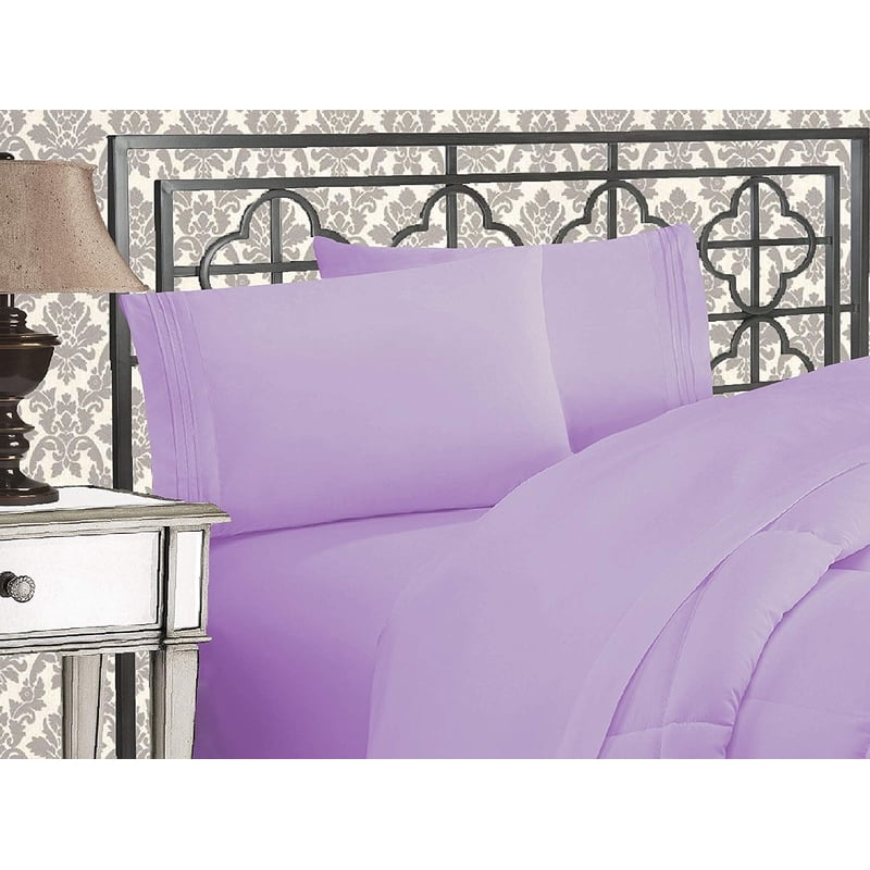 Full Lilac Bedding Sheet Set - 1500 Thread Count Luxury Microfiber