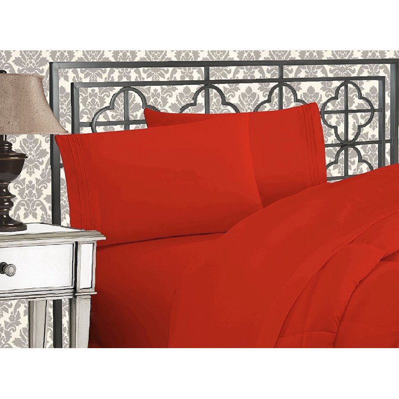 Split King Bedding Sheet Set - Elegant Comfort Holiday Gift Rust