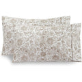 Taupe Queen Pillowcases Set - Elegant Comfort 1500 Thread Count Paisley Cotton