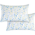 Ultra Soft Floral Pint Pillowcases Set - King Blue Laurel - Hotel Quality Microfiber