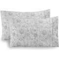 King Size Floral Pillowcases Set of 2 - Ultra Soft Microfiber Hotel Quality - Gray Paisley Variation