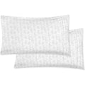 Set of 2 Floral Microfiber Pillowcases - Hotel Quality, Envelope Closure - Wave Beige, Standard/Queen