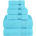 Aqua Turkish Cotton Towel Set - 6 Piece Bath & Hand Towels + Washcloths