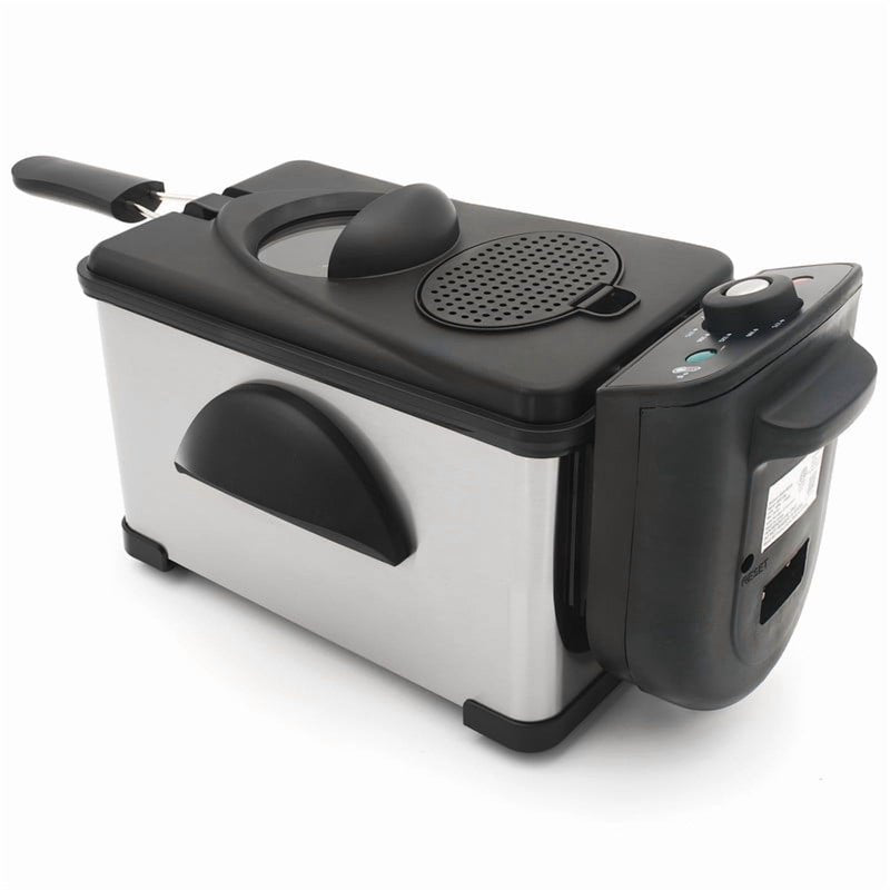 2Qt Stainless Steel Deep Fryer with Adjustable Temperature Control