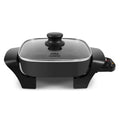 8-Inch Non-Stick Electric Skillet with Tempered Glass Lid, 600W