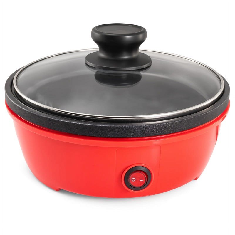 8.5-Inch Personal Electric Skillet with Non-Stick Surface and Glass Lid