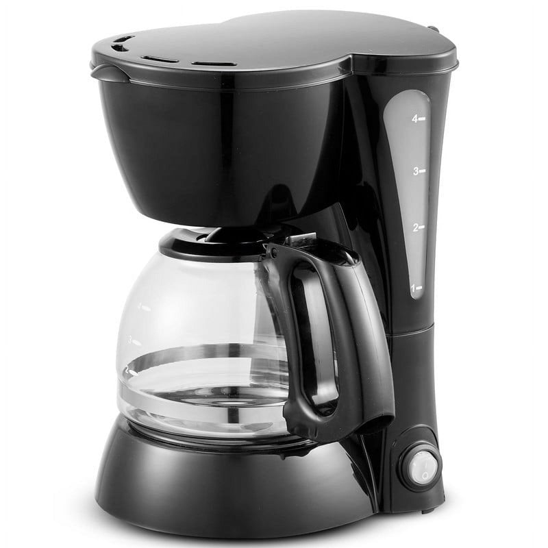 4-Cup Automatic Drip Coffee Maker with Reusable Filter - Compact Design