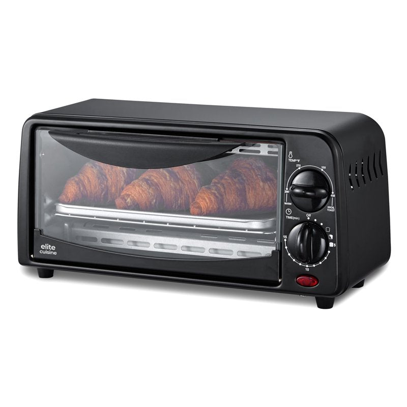 2-Slice Compact Toaster Oven with Precise Time and Temperature Control