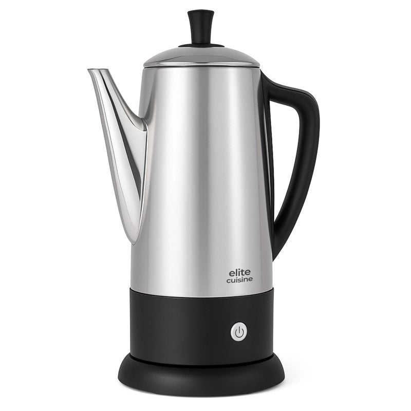 12-Cup Electric Coffee Percolator - Stainless Steel, Automatic Keep-Warm