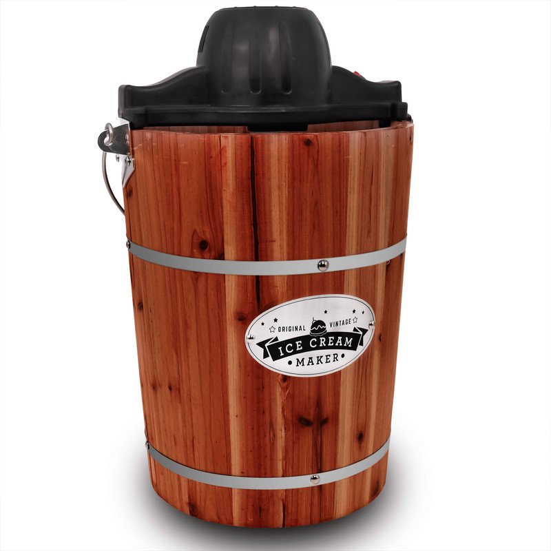 6-Quart Electric Old Fashioned Ice Cream Maker - Automatic Frozen Dessert Machine