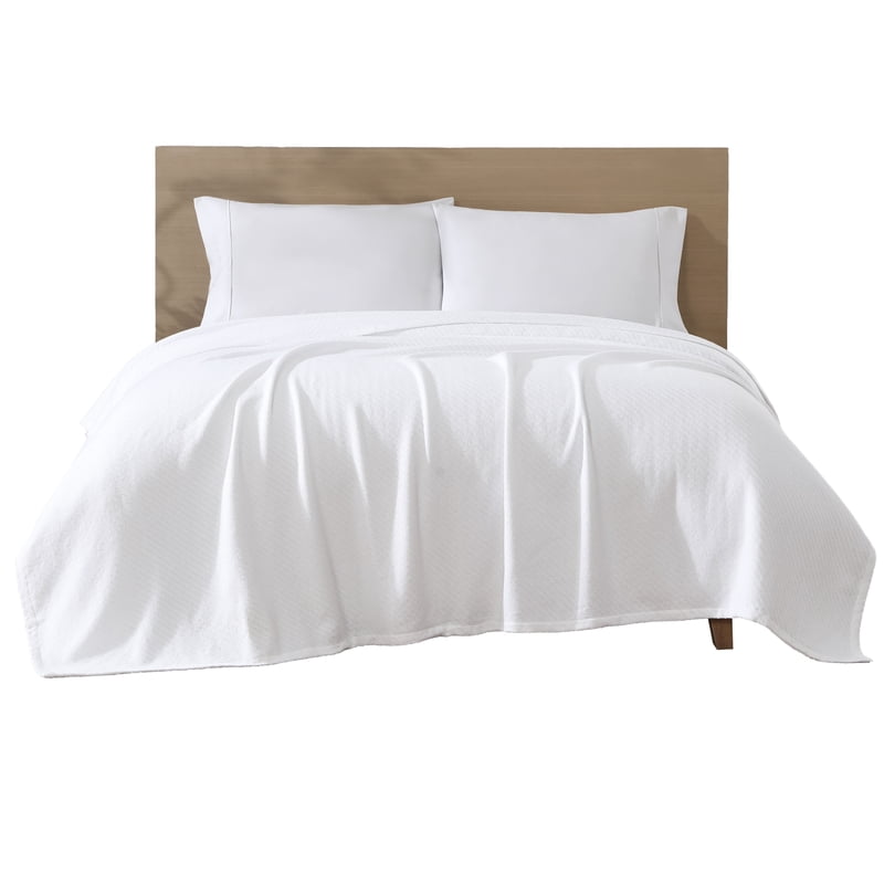 GOTS Organic Cotton Blanket Full/Queen - White, Eco-Friendly & Soft