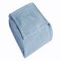Grand Hotel Woven Cotton Blanket - King Size Pearl Blue - Soft & Durable Bed Cover