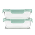 Glass Meal Prep Containers - 3.4 Cup 2-Pack with Locking Lids